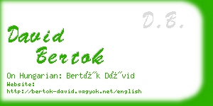 david bertok business card